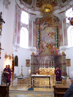 Foto von der Predigt in der Wallfahrtskirche Herrgottsruh
